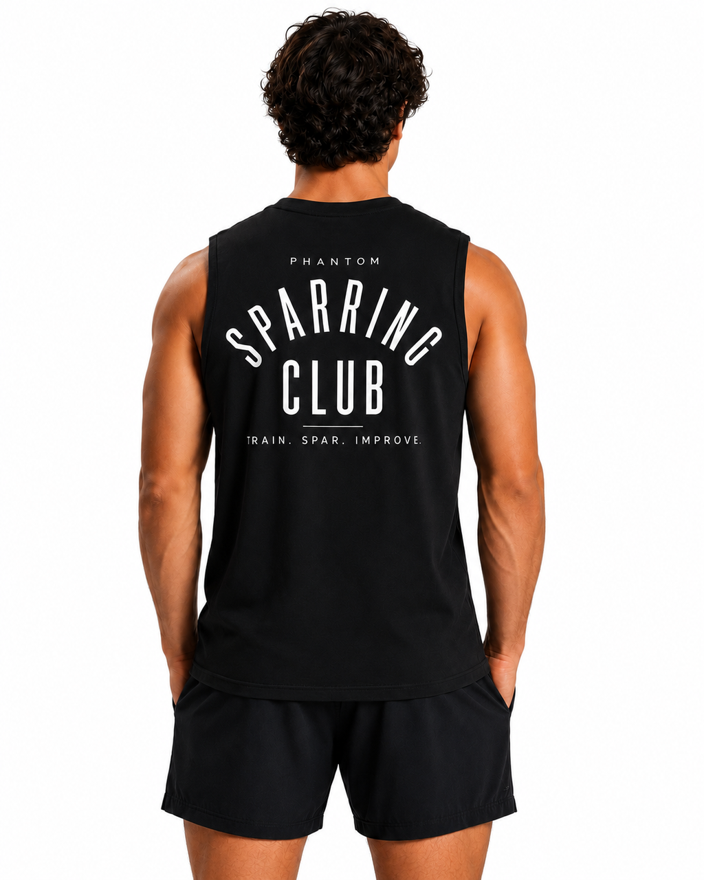 PHANTOM Muscle Tank Premium Workout Sportswear Top back view